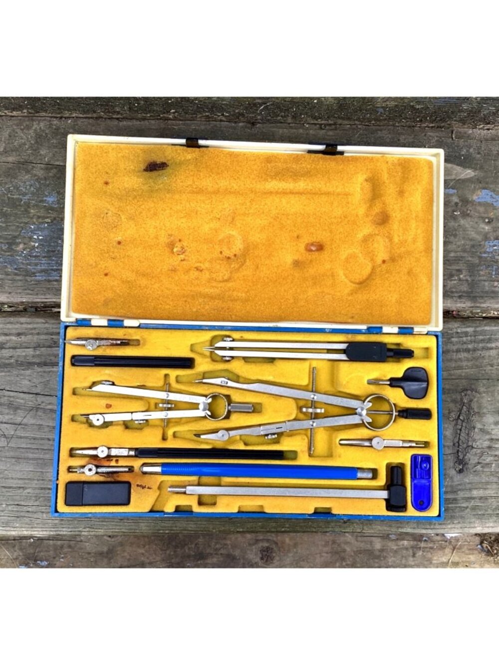 Vintage C &F Scholastic Bavarian Drawing Instruments 21228-2 In Case 13 Pc Set